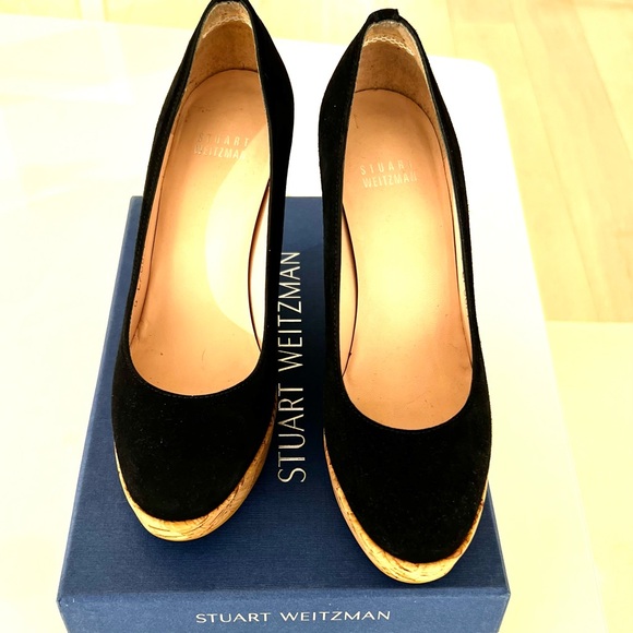 Stuart Weitzman Corkswoon Suede Wedge Size 6 - Picture 5 of 16